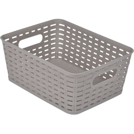 Panière à Linge "Effet Tressé" 5L Taupe