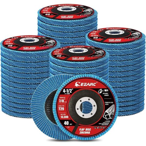 Disques lamelles 115mm grain 40 pour inox, métal et bois - Lot de 50 (1/5)