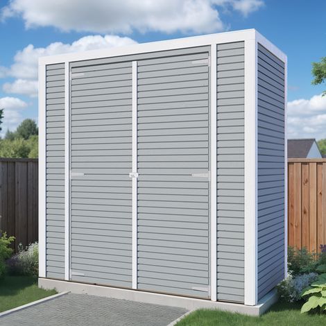 Abri de jardin bois Bertilo Fineline 18mm 2,14m² gris (1/5)