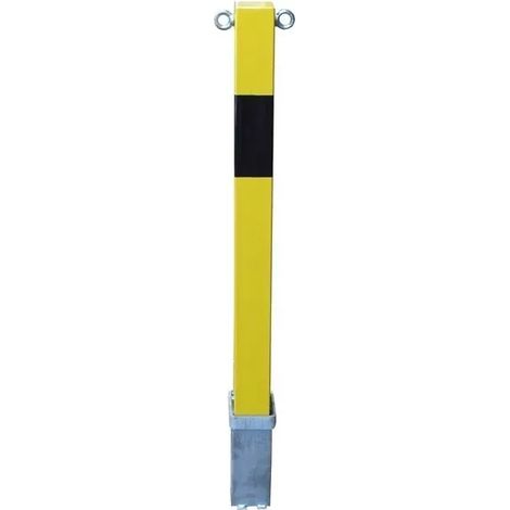 Poteau amovible 100PE-YB JAUNE/NOIR (clefs distinctes) haute résistance avec oeillets pour chaine (1/5)