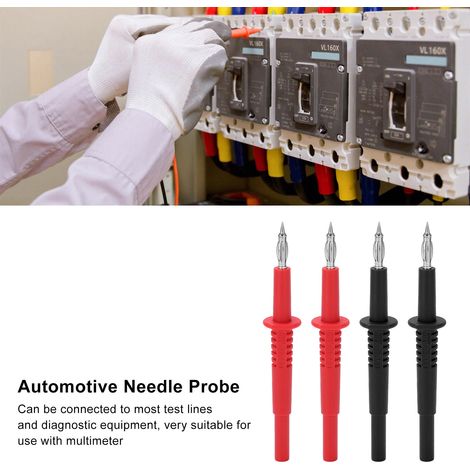 Jeu de Sondes Multimètre à Fiche Banane, 6 Pièces, avec Sonde de Test à Pointe de Lanterne pour Connecteurs et Capteurs de Faisceaux de Câbles Automobiles (1/5)