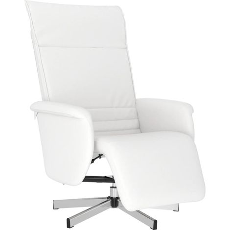 Fauteuil de Salon,Chaise,Fauteuil inclinable avec repose-pieds blanc similicuir CFW960795 (1/5)