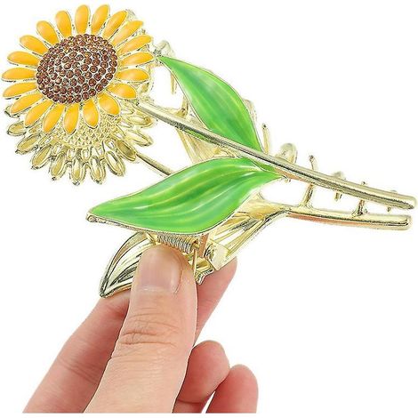 Sonnenblumenförmige Haarspangen, filigranes Design, hochwertige Haarspangen, funkelnde Diamantfrisur für den Hinterkopf, Haar (1/5)