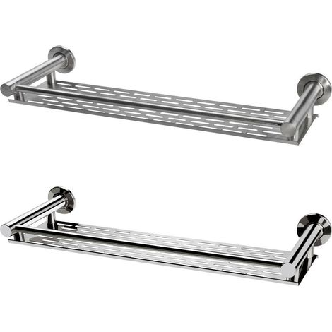 Edelstahl Wandregal für Küche und Bad Edelstahl gebürstet 40 cm (1/2)