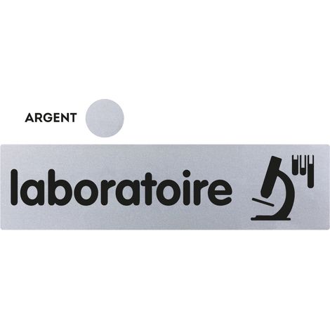 Plaque de porte Laboratoire - Classique argent 170x45mm - 4320748