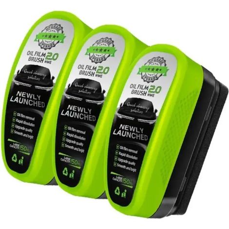Nettoyant Vitre Voiture 2025 - Brosse Anti-Trace pour Pare-brise, Kit de 3 Brosses à Huile pour Vitrages Automobile (1/5)
