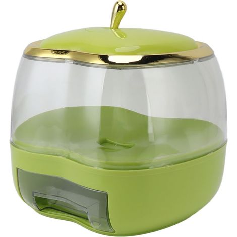 Boîte de rangement hermétique pour riz, distributeur de riz, bac de stockage pour céréales, seau distributeur de riz ménager, 5000 ml, petit modèle vert (1/5)