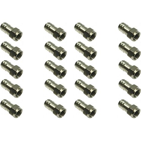 Lot de 20 connecteurs type F en laiton RG6 – male 75Ω Unispectra SC-Fm-6-C.360HEX (1/3)