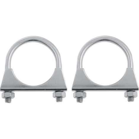 2x Collier pot échappement universel 60mm tracteur 2 vis tuyau tube acier fixation support serrage à vis voiture véhicule