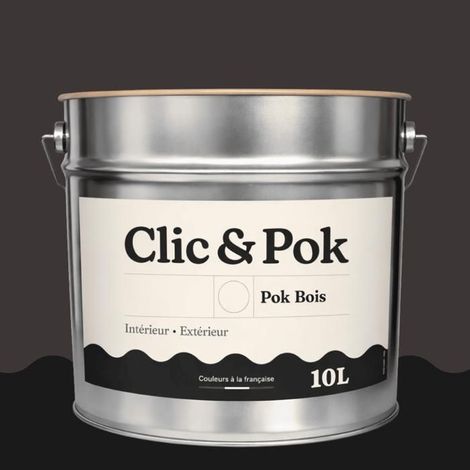 Peinture Bois Extérieur – POK BOIS - 10L - RAL 8019 - Brun gris- Résistante aux intempéries - Ne s'écaille pas