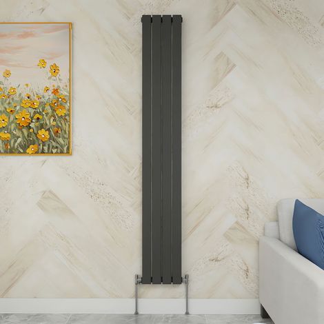 SKY Bathroom 1800x272mm Single Anthracite Vertical Flat Panel Radiator Designer Central Heating Radiator
