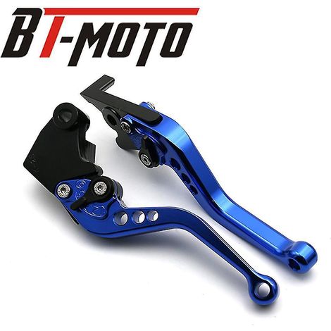 Brems- und Kupplungshebel für Yamaha YZF-R1/YZFR1 (2004-2008) und YZF-R6/YZFR6 (2005-2016), kurzer Aluminiumgriff, blau. (1/5)