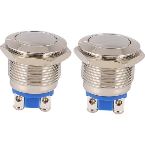 2 boutons-poussoirs inox étanche, pour électronique/commande (1/5)