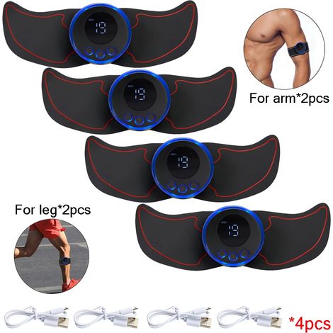Elektrisches Bauchmuskelstimulationsgerät (EMS), Muskelaufbaugerät, USB-Massagegerät für Bauch und Hüften, zur Gewichtsreduktion und Fitness, für das Heim-Fitnessstudio 02306-AquaForge