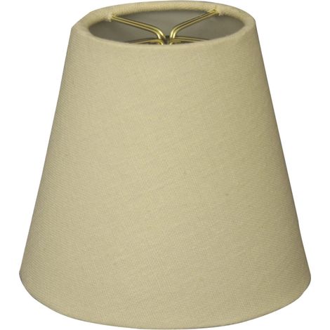 Abat-jour Empire Pour Lustre - 4 x 6 x 5 5 Pouces - Tissu Shantung Poly-Coton - Fixation Clip Flamme Simple - 1 Pièce