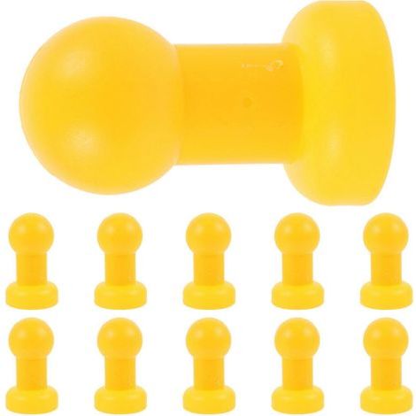 Packung mit 10 Ersatz-Endkappen für Trampolinstangen von Kindern – 9,00 x 4,80 x 4,80 cm – Gelb (1/3)