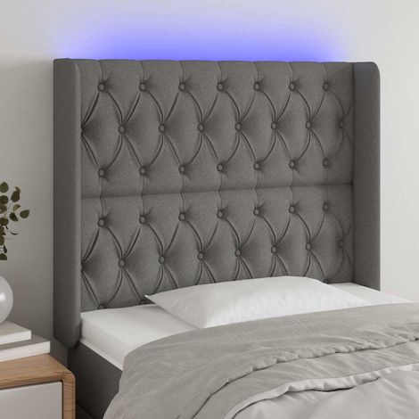 Tête de lit LED gris foncé réglable en tissu 103 x 16 x 118/128 cm, 14.18kg - PANGIVO (1/5)