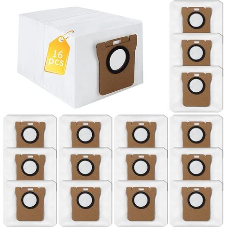 Ensemble de 16 sacs à poussière compatibles avec les aspirateurs Dreame L10s Ultra / L10 Ultra / L20 Ultra et Xiaomi X10+ / X20+, grande capacité de 2,5 L, pour les aspirateurs Xiaomi et Dreame. (1/5)