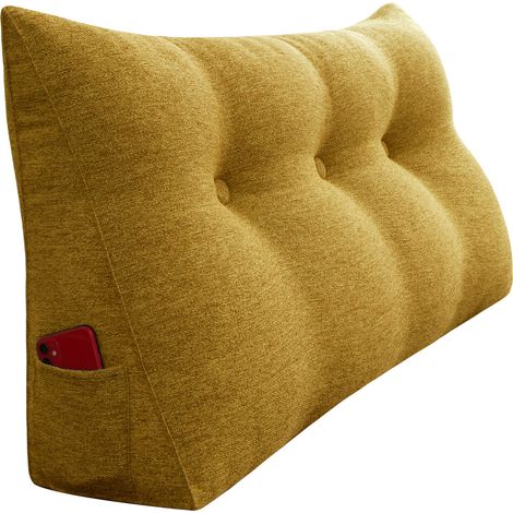 VERCART Grande cuscino a cuneo per il riposo a letto, cuscino lungo per la lettura, cuscino decorativo per la testiera, cuscino triangolare per la schiena, cuscino da salotto per il letto da giorno o  (1/5)
