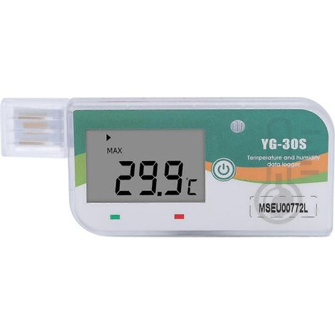 Enregistreur de données USB pour la température et l'humidité, avec une capacité de stockage de 180 jours et des rapports PDF, 35 000 points de mesure, à usage unique, indice de protection IP67.