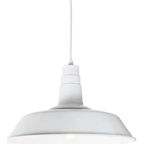 Plafonnier industriel métal blanc E27 Ø36 cm