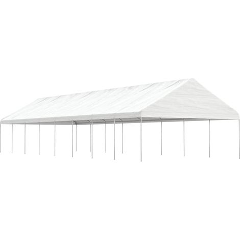 Pavillon mit Dach Weiß 17,84x5,88x3,75 m Polyethylen
