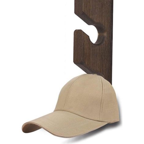 Porte-chapeaux mural bois marron, support casquettes, crochets vêtements, différents types (1/5)