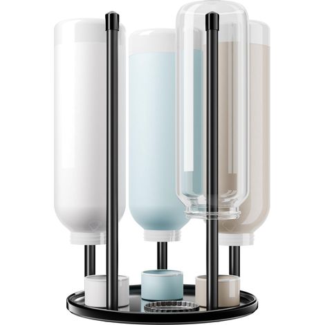 Porte-bouteilles pour Égouttoir en céramique de qualité supérieure avec bac d'égouttement pour 5 bouteilles Crystal - Noir (1/5)