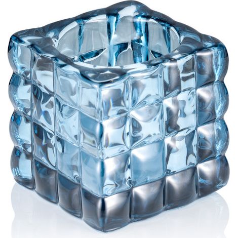 Bougeoir Cube Steel Blue 8 x 8 x 8 cm verre YUYU - Was Germany (1/2)