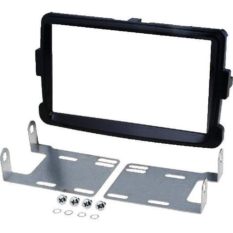 Facade Autoradio KA262B compatible avec Dacia Dokker Duster Lodgy ap12 Sandero ap13 - Noir brillant