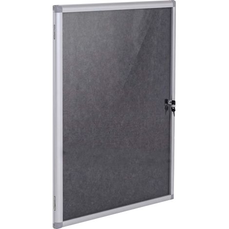 [NEUWERTIG] Schaukasten HHG-959, Memoboard Pinnwand mit Filzoberfläche, Aluminium abschließbar inkl. Zubehör 95x68x7cm schwarz (1/5)