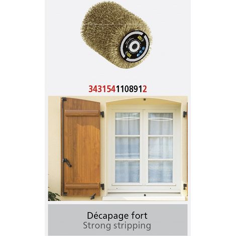 Brosse fil laitonne 0,3mm O80mm - L 100mm pour decaper/degriser