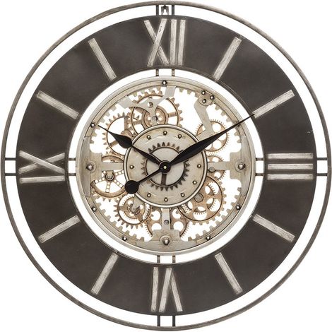 Grande Pendule murale en Métal Doré D 70 cm - Atmosphera (1/7)