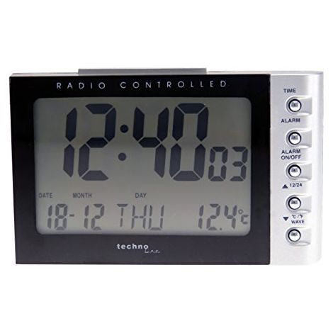 Techno Line WT 188 Radiocontrollato Sveglia Argento, Nero Tempi di allarme 1 (1/4)