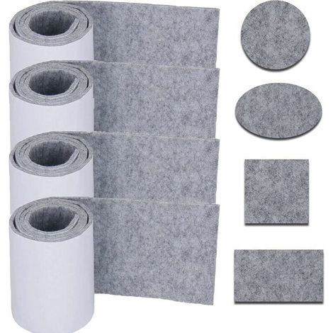 Patins en Feutre Meubles, 4 Rouleau Ruban en Feutre Auto-Adhésif Bande Adhésive en Feutre pour Protection Pied Table Chaise Canapé 100 x 10 cm—— (1/4)