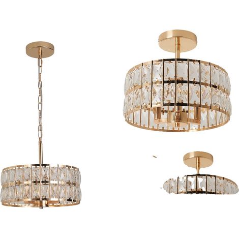 Lampadario moderno, altezza regolabile, design in cristallo, adatto a diversi ambienti. (1/2)