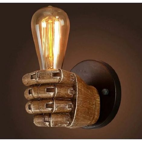 Applique Murale Poing Antique,Lampe Murale Industrielle Vintage E27 Edison Ampoule Base Pour Couloir Cuisine Chambre Restaur Odipie (1/4)