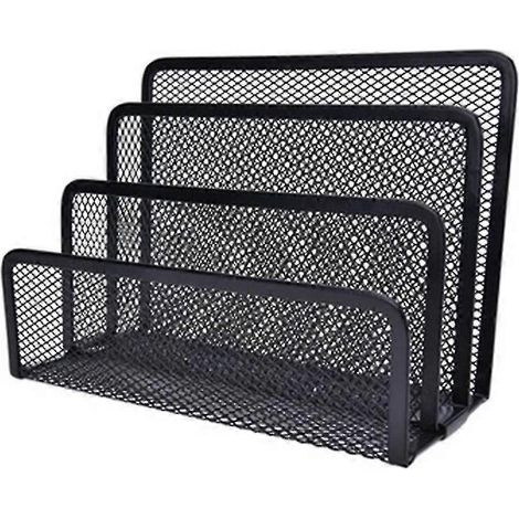Porte-revues en maille noire, plateau de rangement pour documents et dossiers. (1/5)