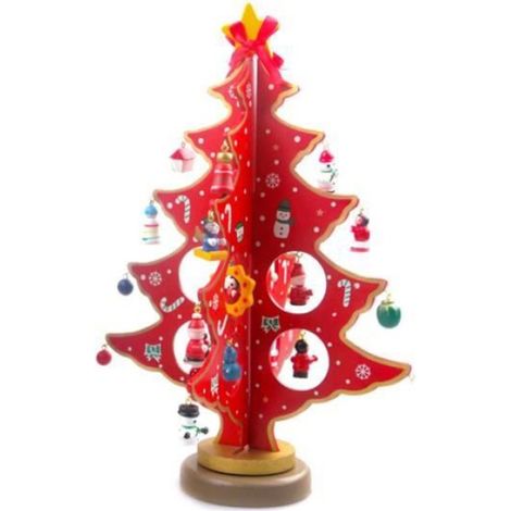 Arbre de Noël - Red - Bois - 1 pièce - Décoration de table - Intérieur - Classique (1/4)