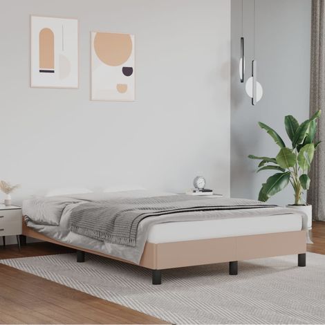 Bettgestell Cappuccino-Braun 120x200 cm Kunstleder