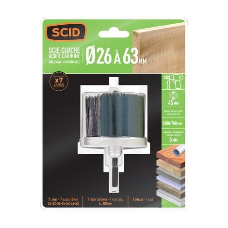 Scie Cloche Multilames Acier 26 - 32 - 38 - 45 - 50 - 56 - 63 P 50 Mm