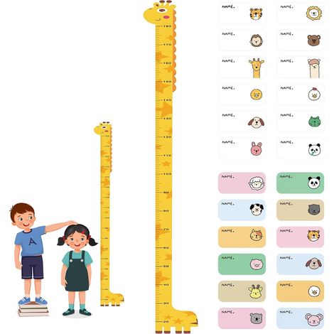 Wandaufkleber mit Größenangabe für Kinder, Tiermotive, Größen 20–180 cm, Dekoration für Jungen- und Mädchenzimmer