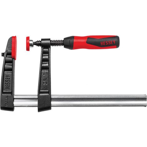 Bessey 300mm Cast Iron Screw Clamp and Anti Slip End Covers 30cm 300/140 TG30-2K