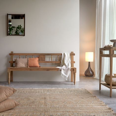 Tikamoon Paula Banc en teck H 90 cm × L 195 cm × P 47 cm (1/5)