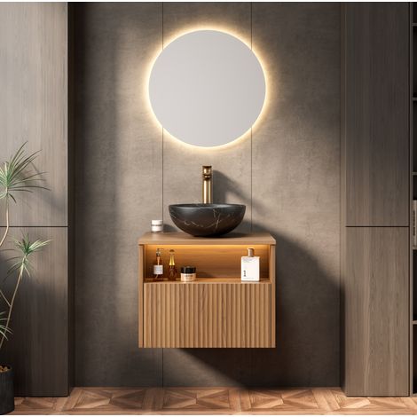 Meuble vasque inclus céramique LED salle de bain HAVRYA (1/5)