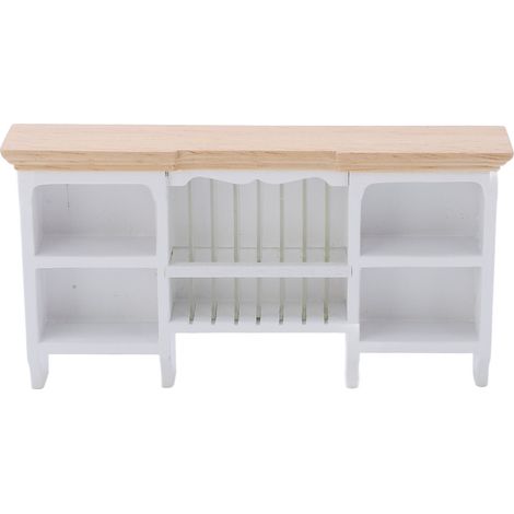 Armoire de rangement murale miniature 1/12, peinte à la main, pour maison de poupée, mini-étagère blanche. (1/5)