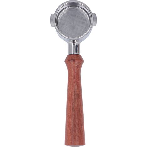 Porte-filtre 51mm sans fond en acier inoxydable pour Delonghi ECO310, manche en bois de rose brésilien (1/5)