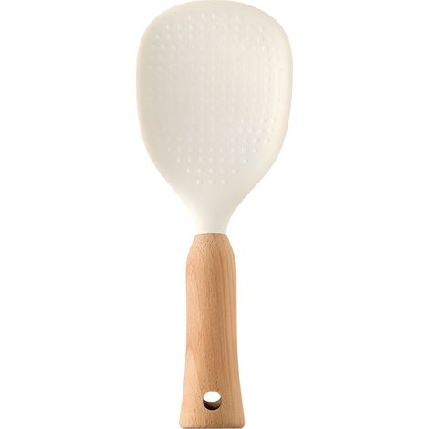 Cucchiaio per riso in silicone, cucchiaio per riso verticale in silicone, cucchiaio per riso antiaderente, cucchiaio per riso, cucchiaio per riso che può supportare un cucchiaio di faggio (1/5)