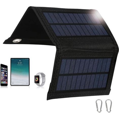 Foldable Solar Panel, 15W, 5V USB Port, Waterproof, For Camping, Hiking (1/5)