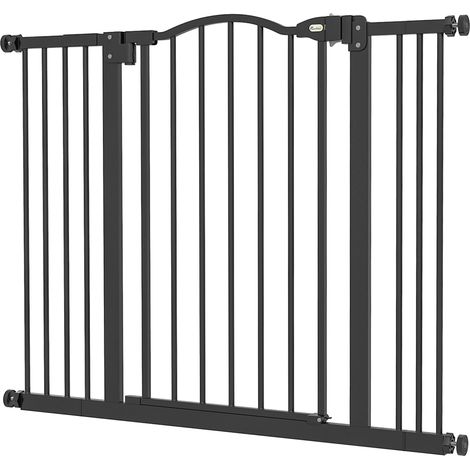 Barrière extensible pour chien avec 4 vis de réglage, métal et plastique, 74-100 x 78 cm, noire